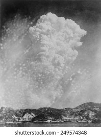 Photo Of Hiroshima Bomb Explosion From A Photo Taken In Kure, Japan. August 6, 1945.