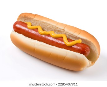 Photo of a Hotdog, delicious, white background