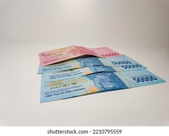 Photo Of Indonesian Currency On A White Background.