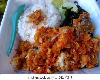 Photo Indonesian Food Ayam Geprek Rice Stock Photo Edit Now 1464244349