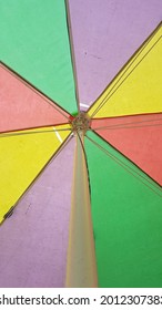 Photo Of The Inside Of A Colorful Open Umbrella