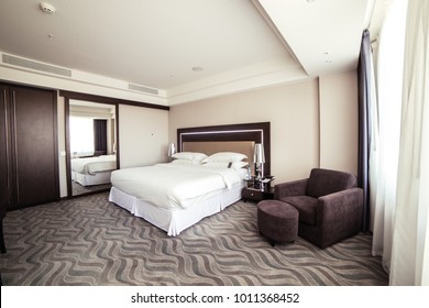 Photo Of Interior Design Of Luxury Hotel Bedroom