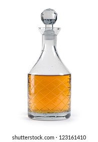 Photo Of A Isolated Whisky Decanter. Clipping Path Included.