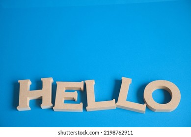 A Photo Of A Jumbled Array Of Hello Letters Against A Blue Background