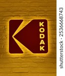 photo of Kodak brand name logo on the wall taken on October 15th, 2024 at Hyundae premium outlets, Seoul, South Korea in the morning time