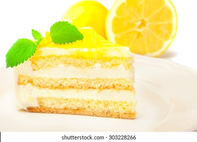 photo of lemon cream cake