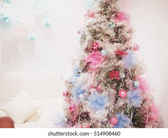 Photo Of Living Room Interior Decorated Christmas Eve