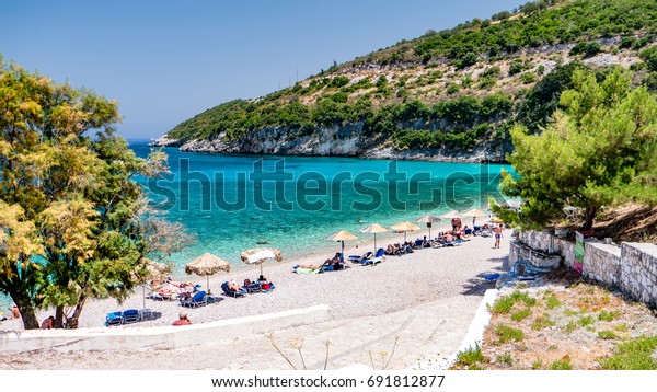 Photo Makris Gialos Beach Zakynthos Island Stock Photo Edit