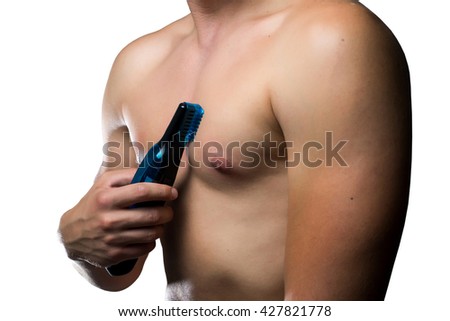 photo man shaving chest stock photo edit now 427821778 shutterstock