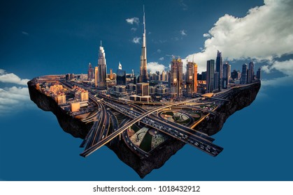 Photo manipulation of Dubai skyline