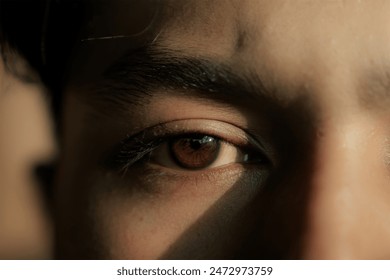 photo of a man's eyes exposed to light rays - Powered by Shutterstock