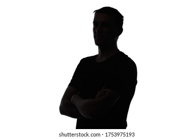 Photo of man's isolated silhouette with arms crossed - Powered by Shutterstock