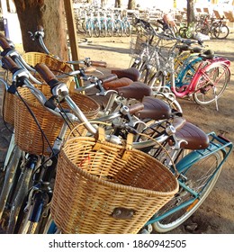 Photo Of Many Bikes Parking On The Bike Parking Spot In The Morning. 