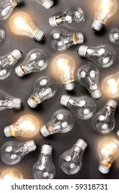 Photo Of Many Light Bulbs Lying On Black Background