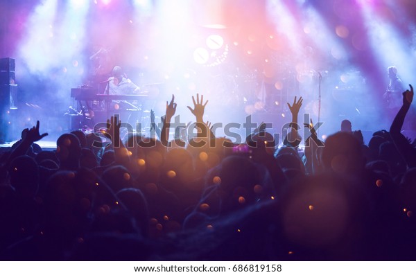 Photo Many People Enjoying Concert Crowd Stock Photo (Edit Now) 686819158