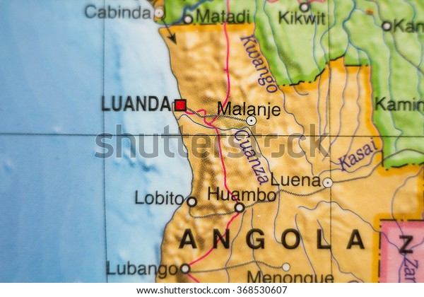 Photo Map Republic Angola Capital Luanda Stock Photo Edit Now