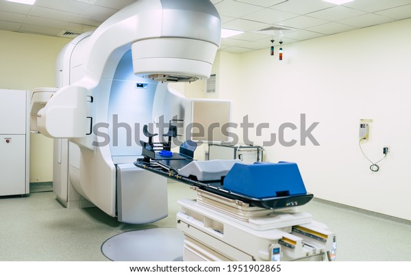 Photo of medical an advanced linear\
accelerator in the therapeutic oncology cancer therapy in the\
modern hospital\
laboratory