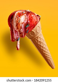 Photo Of Melted Ice Cream With Pop Colors