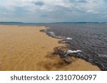 photo of mixing nature waterscape meeting waters. nature waterscape of river.
