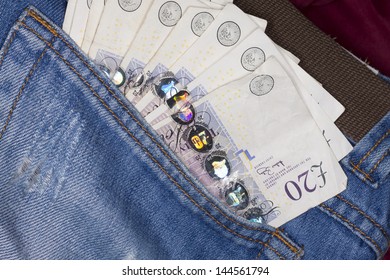 Photo Of Money In Jeans Pocket