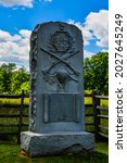 Photo of The Monument to Vermont’s Companies E  H of the 2nd United States Sharpshooters, Located near the Slyder Farm, Gettysburg National Military Park, Pennsylvania USA