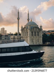 Photo Of The Ortaköy Mosque Seen From The Water In Istanbul Turkey