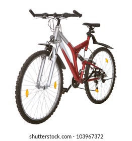 Photo of a mountain bike. Isolated on white