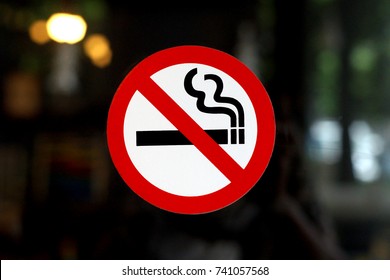 Photo Of No Smoking Sign On Restaurant Window