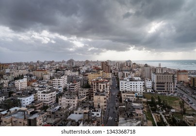 Photo Og Gaza City At Cloudy Weather.
Gaza - Palestine.