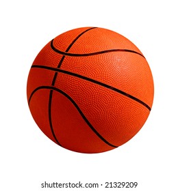 Photo Of One Basket Ball Isolated In White Background