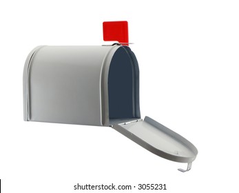 Photo Of An Open Mailbox Isolated On White