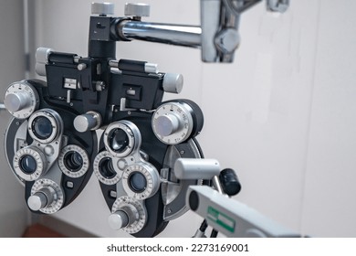 Photo of ophthalmology  instrument on white background. - Shutterstock ID 2273169001
