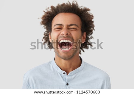 Similar – Image, Stock Photo Man opens shirt shows white space / Copy Space