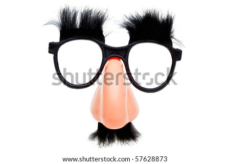 Photo of a pair of novelty glasses isolated on a white background Foto stock © 