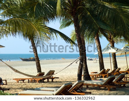 Photo perfectly beautiful beach Palolem in Goa in India
