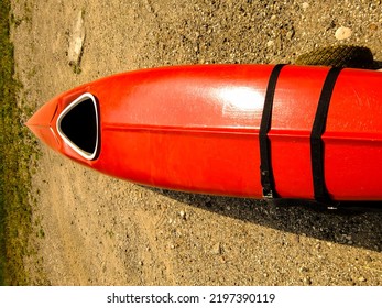 Photo Picture Of A Red Kayak On The Beach
