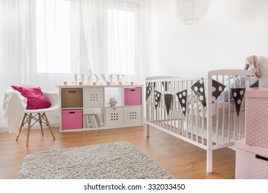 Photo Of Pink And White Baby Girl Room