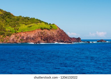 Photo of Pitcairn Island in Bounty Bay--so called becuase it was  inhabited by 9 mutineers from Mutiny on the Bounty. - Shutterstock ID 1206132022