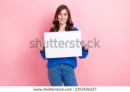 Similar – Image, Stock Photo Young woman holding paper flowers over her eyes