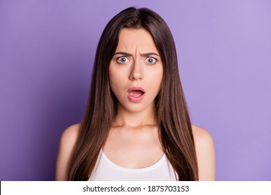 Photo Portrait Confused Woman Open Mouth Stock Photo (Edit Now) 1875703153