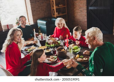 Photo portrait of parents grandparents couples eating festive dishes on christmas at home - Powered by Shutterstock