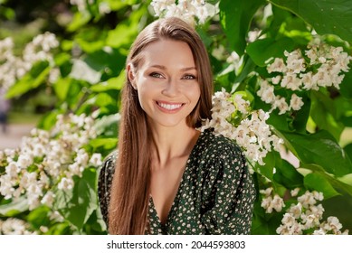Photo of positive cheerful happy young woman smile spring good mood weekend enjoy outdoors outside park street - Shutterstock ID 2044593803