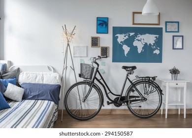 Photo Of Retro Bicycle In Teen Bedroom