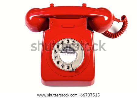 Similar – An old red telephone over red background