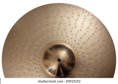 Photo of a ride cymbal as a background.