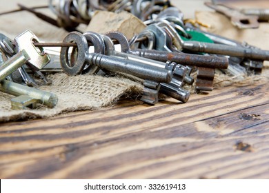 Photo Of Ring Full Of Metal Keys With White Space For Text