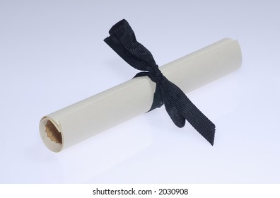 Photo Of A Rolled Up Diploma / Scroll
