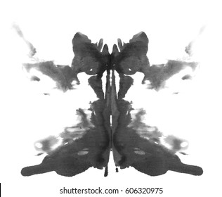 Photo Rorschach Inkblot Test Isolated On White Background