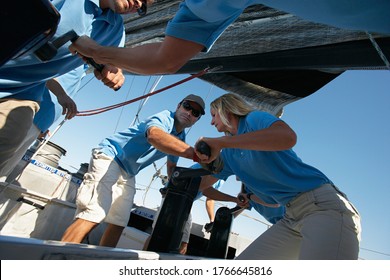 Photo Of Sailing Team On Yacht