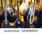 Photo of saz, a traditional Turkish instrument, taken in the shop.